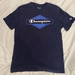 champion athletic wear t shirt men’s size medium in navy and light blue